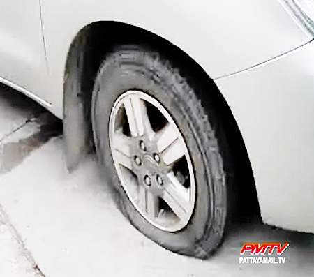 Despite the tire that was shot by police the driver tried to escape.